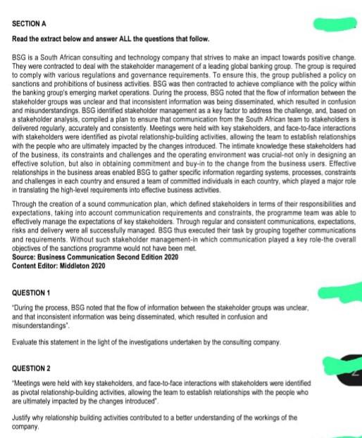 Read the extract below and answer ALL the questions that follow.