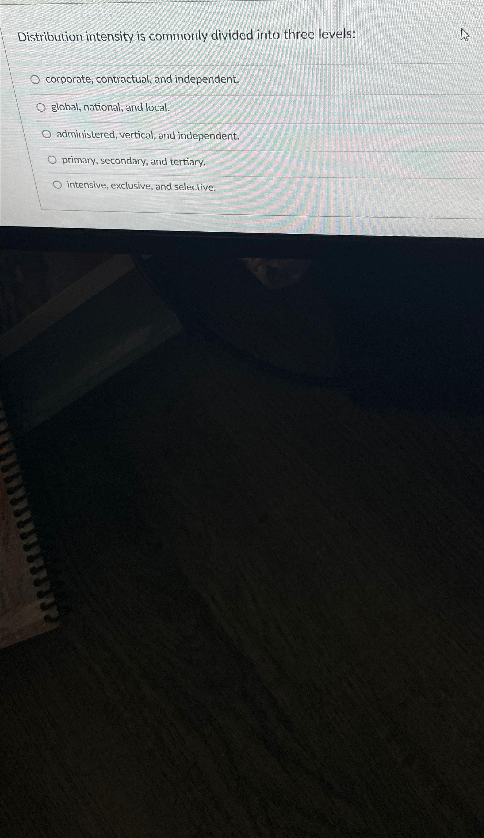  Distribution intensity is commonly divided into three levels: corporate, contractual, and