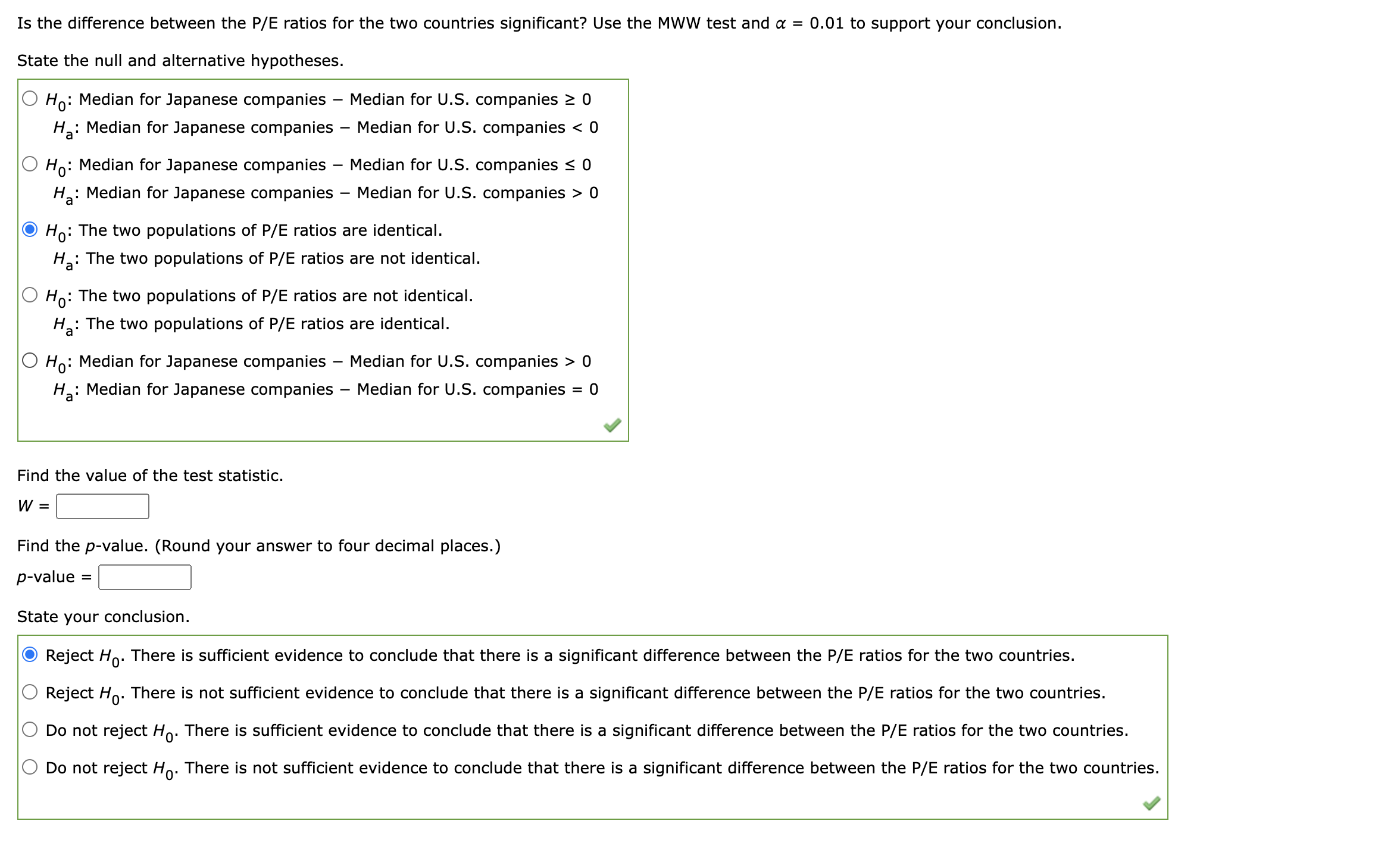 to answer this question. companies. \begin{tabular}{|c|} \hline Japan \\ \hline P/E Ratio