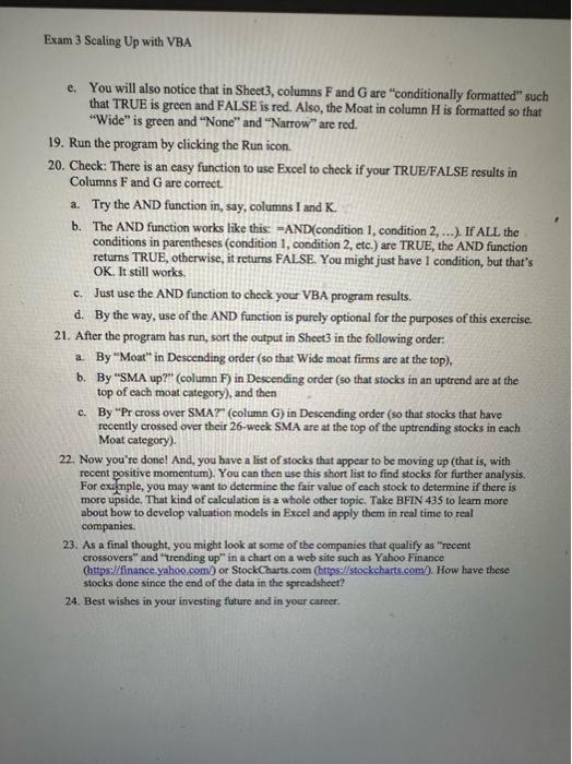 in class on the spreadsheet template: 1. Ticker symbols: See the spreadsheet