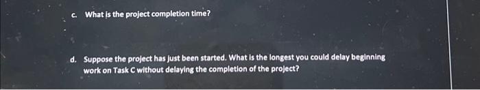 the following project, which consists of 10 tasks. (Noteshaper: Scenario *29) a.