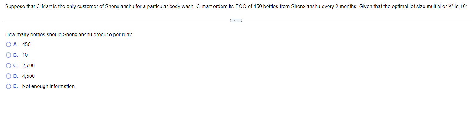  B. 10 C. 2,700 D. 4,500 E. Not enough information