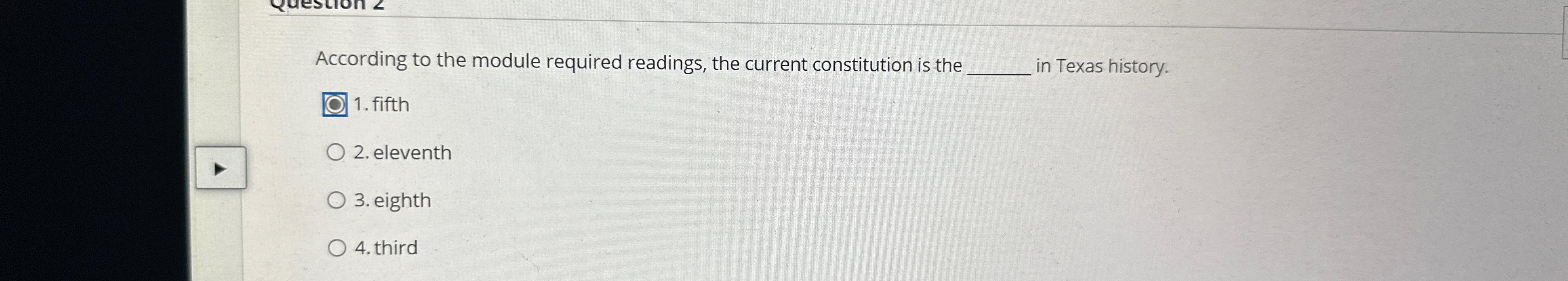  According to the module required readings, the current constitution is the