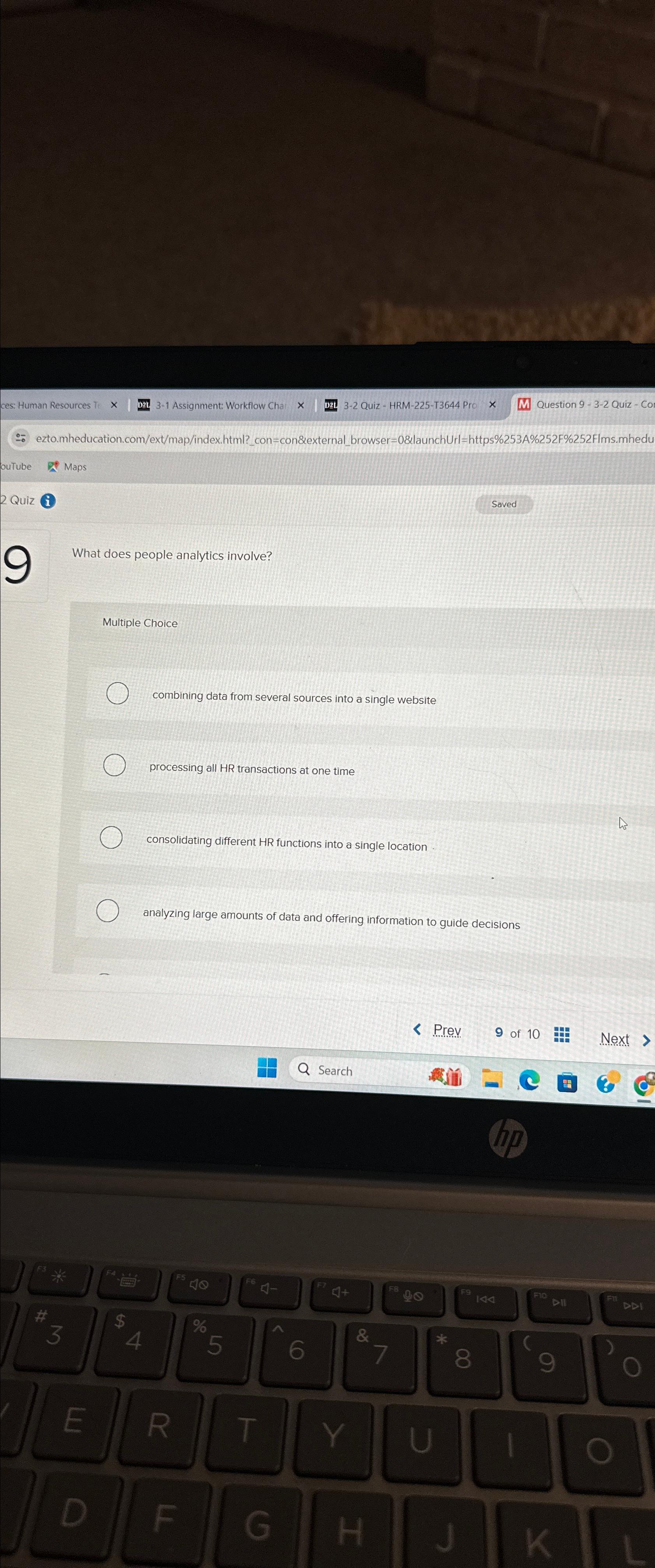  Multiple Choice combining data from several sources into a single website