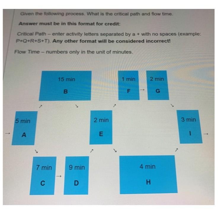 Business Process Management Given the following process. What is the critical