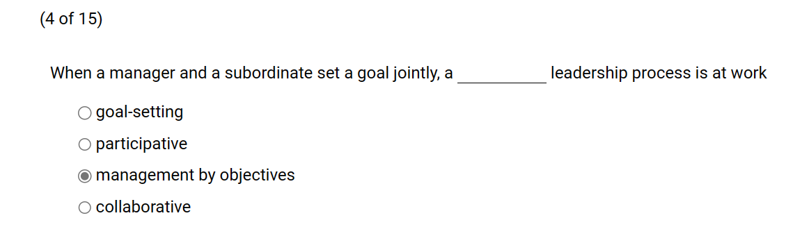 When a manager and a subordinate set a goal jointly, a