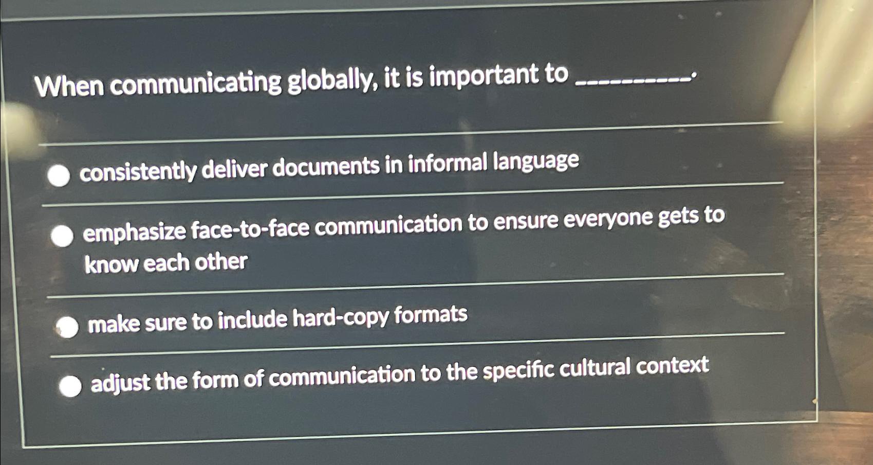  When communicating globally, it is important to consistently deliver documents in