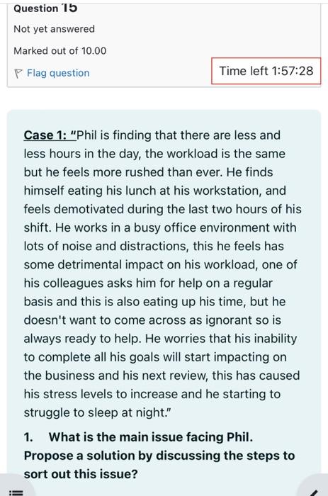  Case 1: "Phil is finding that there are less and less