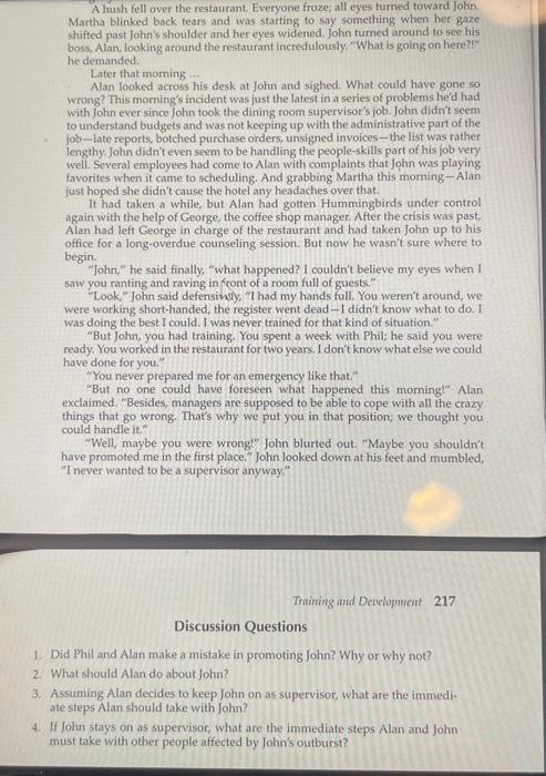 Martha. "He was hurrying too much, broke a coffee cup and cut