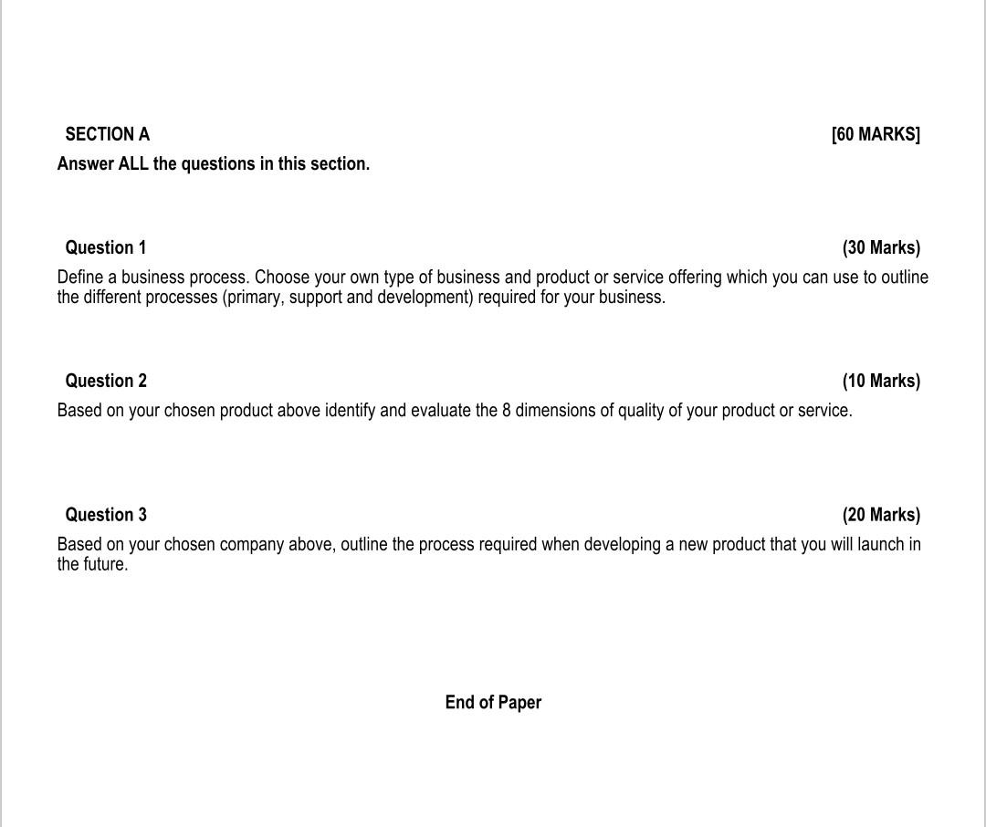  SECTION A [60 MARKS] Answer ALL the questions in this section.