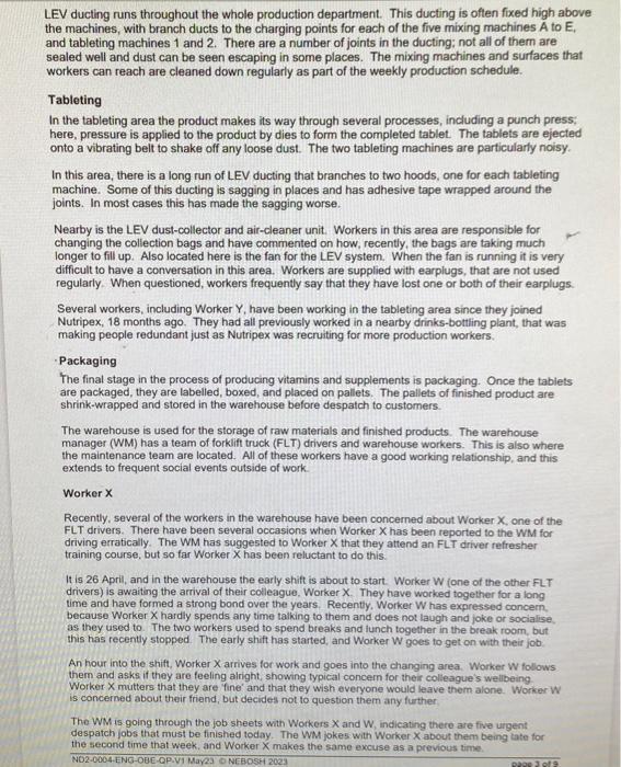 for the handling of vitamin C powder by workers at Nutripex? (33)