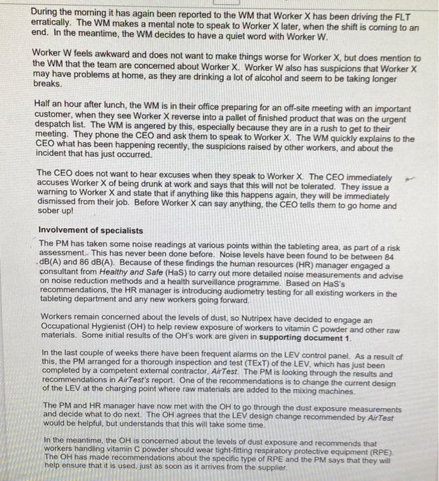 Note: You do not need to consider again the specific detail regarding