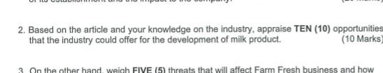  2. Based on the article and your knowledge on the industry,