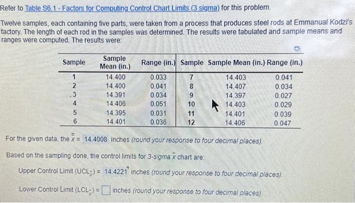 ... c. Lower Conteol Limit = ? d. Based on the