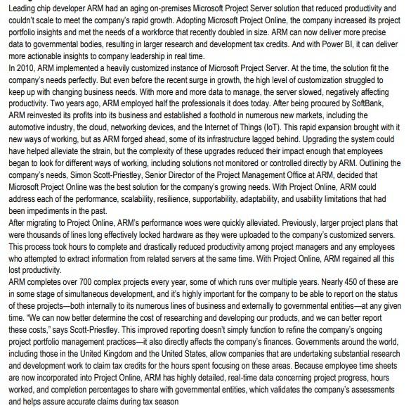  Leading chip developer ARM had an aging on-premises Microsoft Project Server