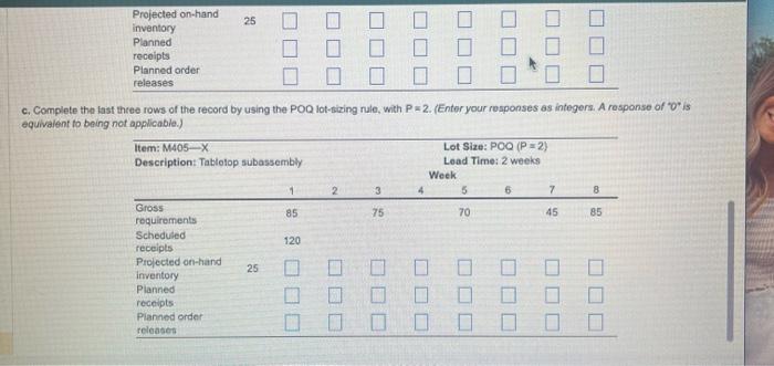 inventory. a. Complete the last three rows of the record for an