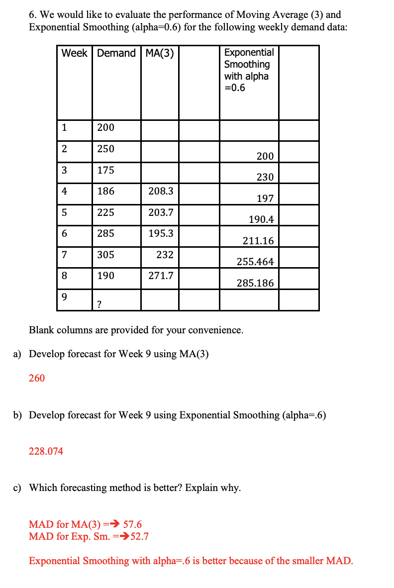 Please explain how to get the answers in red, especially part A.