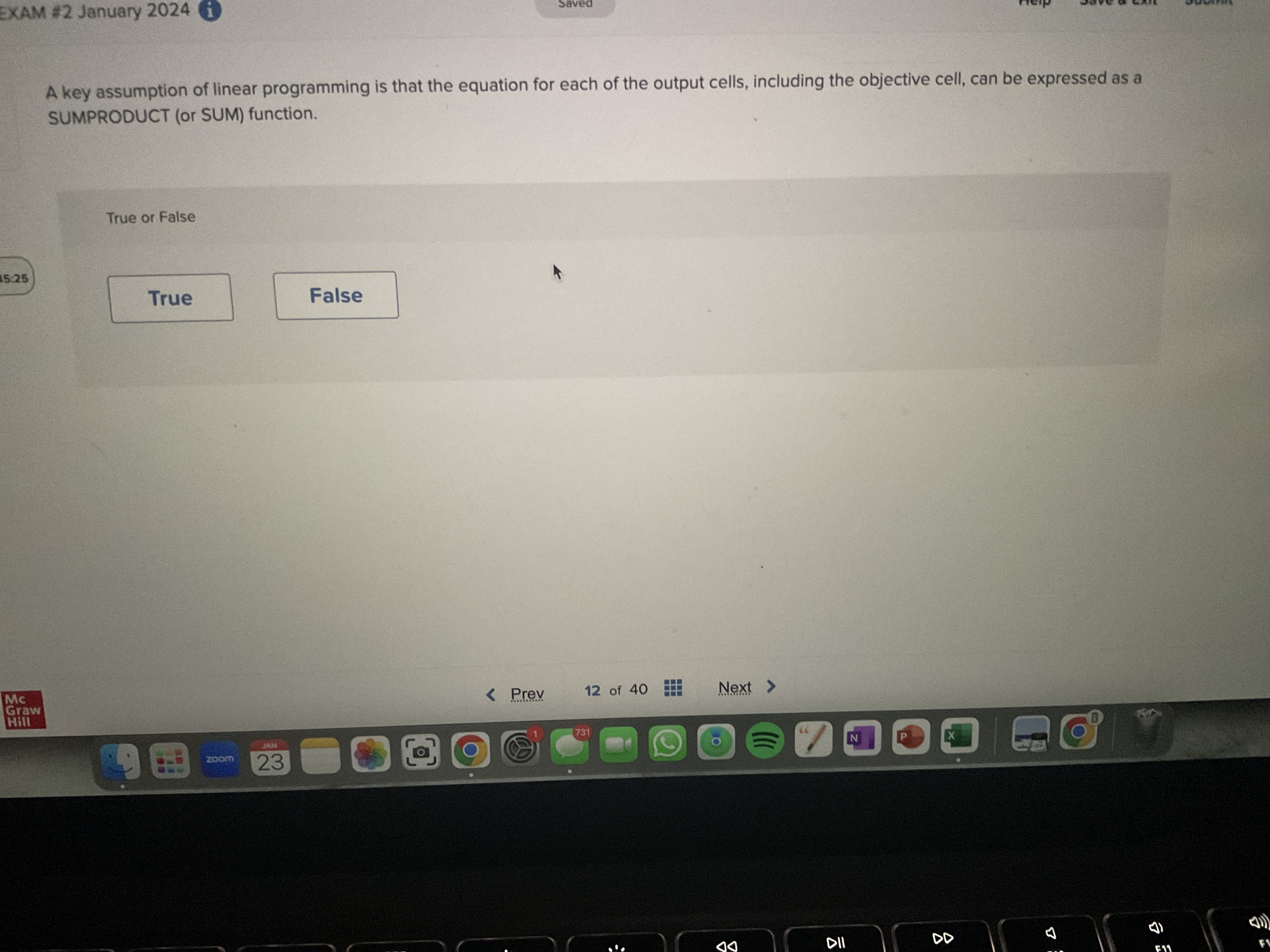  Prowc)NEXAM ~~2 January 2024 A key assumption of linear programming is