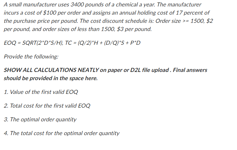Please show all work and do not use excel. Thank you! A