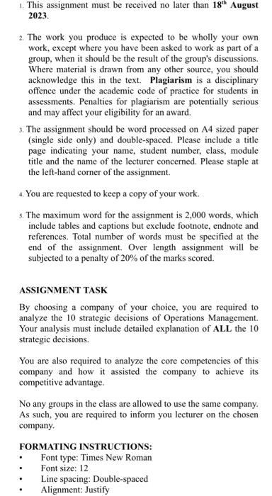 the company is ( Samsung ) for this is Assignment 1. This