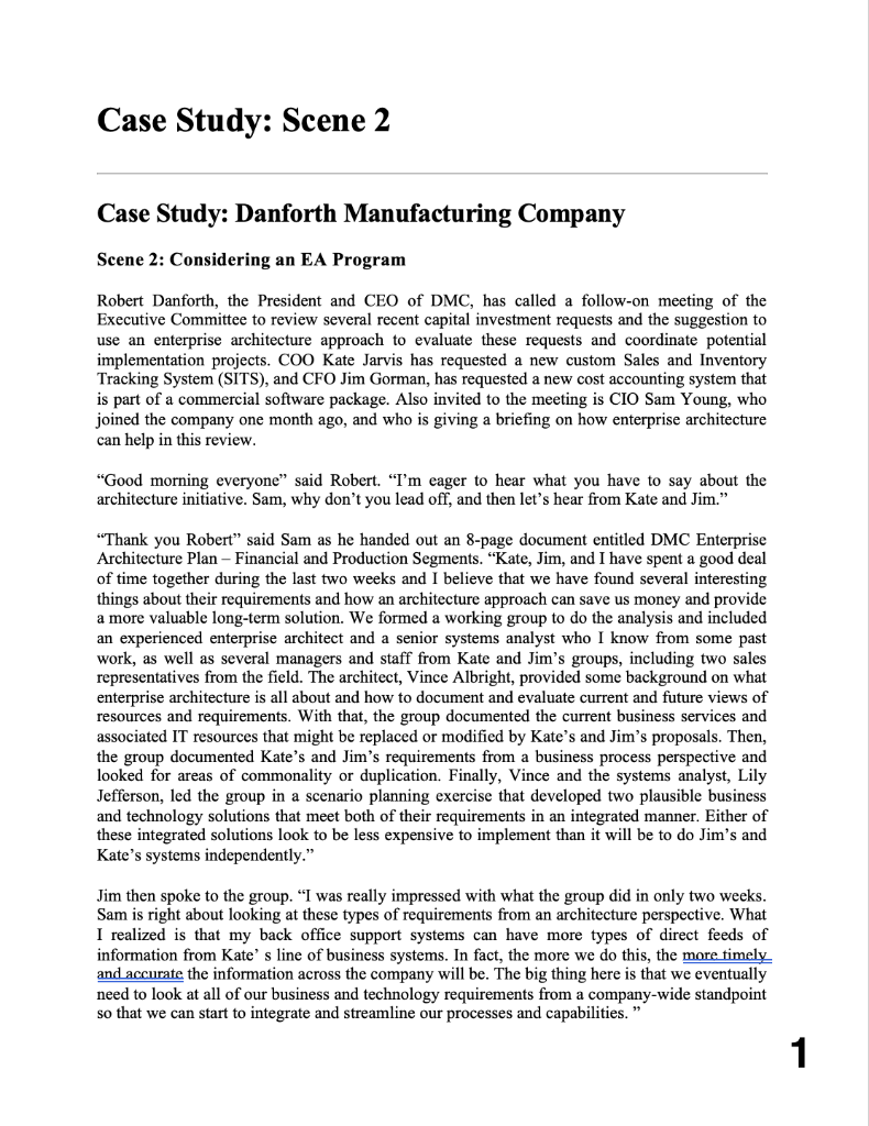  Scene 2: Considering an EA Program Robert Danforth, the President and