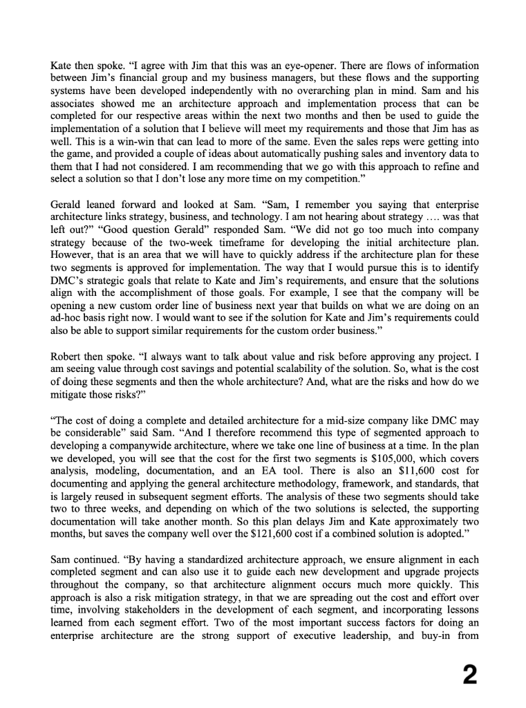 CEO of DMC, has called a follow-on meeting of the Executive Committee