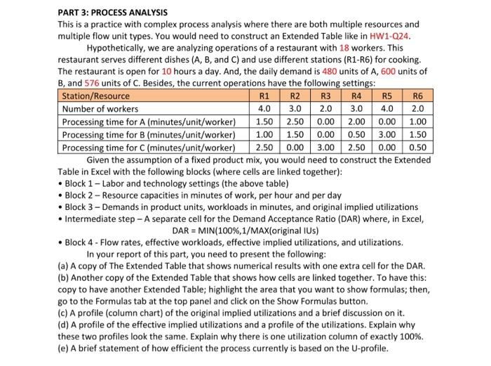  PART 3: PROCESS ANALYSIS This is a practice with complex process