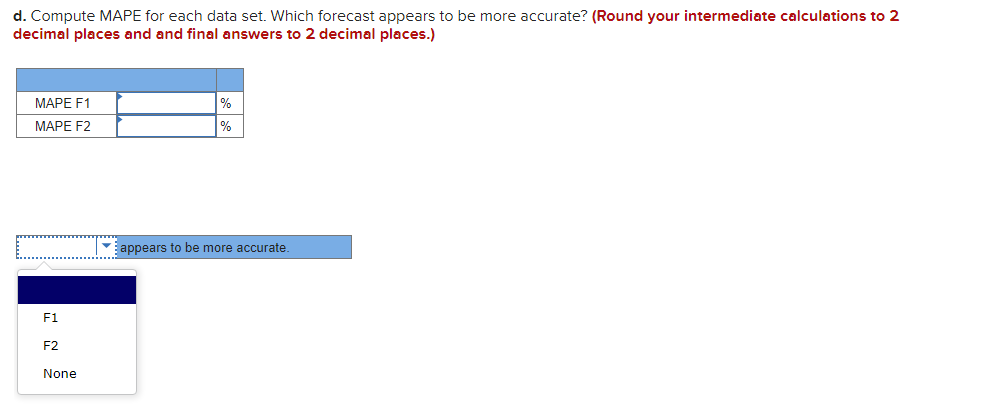 two sets of forecasts are as follows
