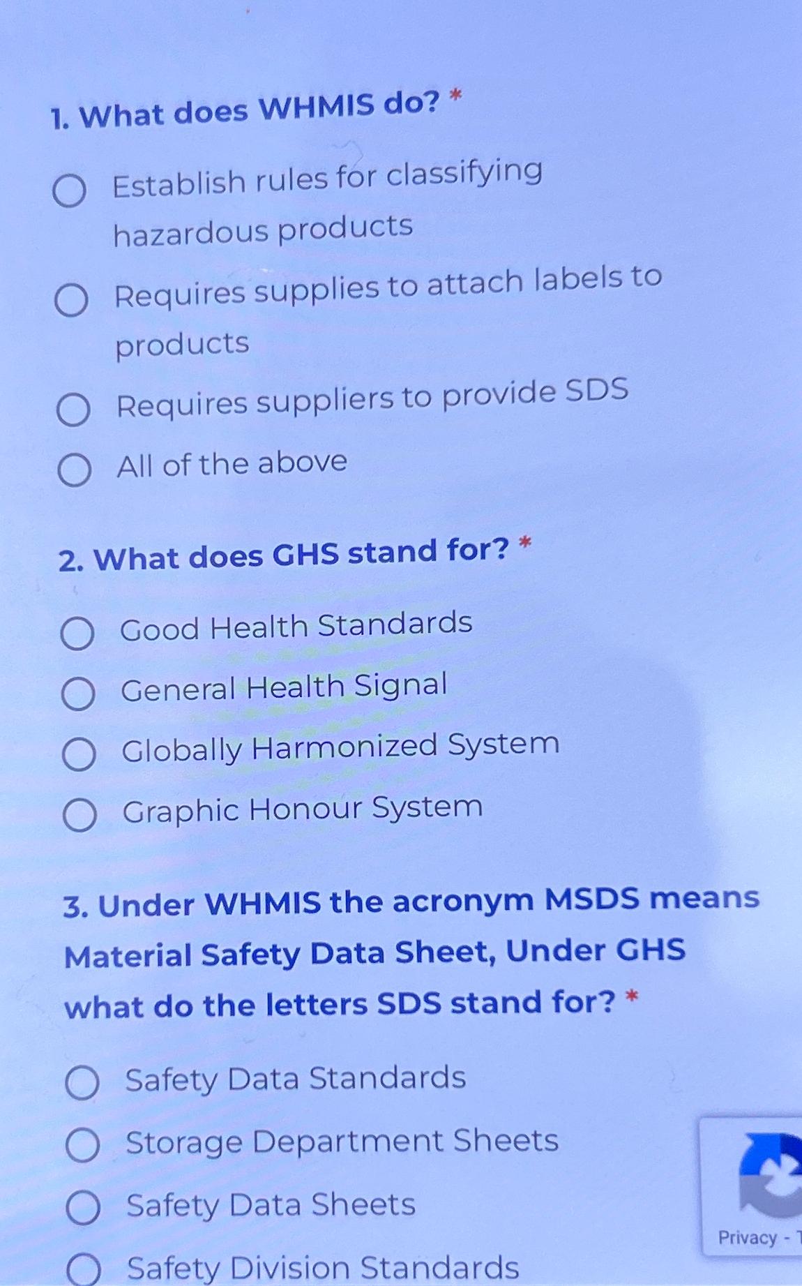  What does WHMIS do?* Establish rules for classifying hazardous products Requires