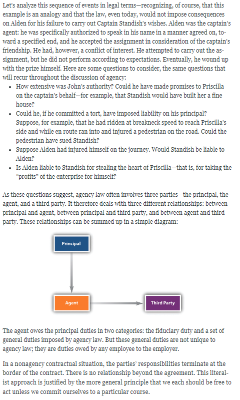 an agent. Describe, in your own words, the differences between the duties