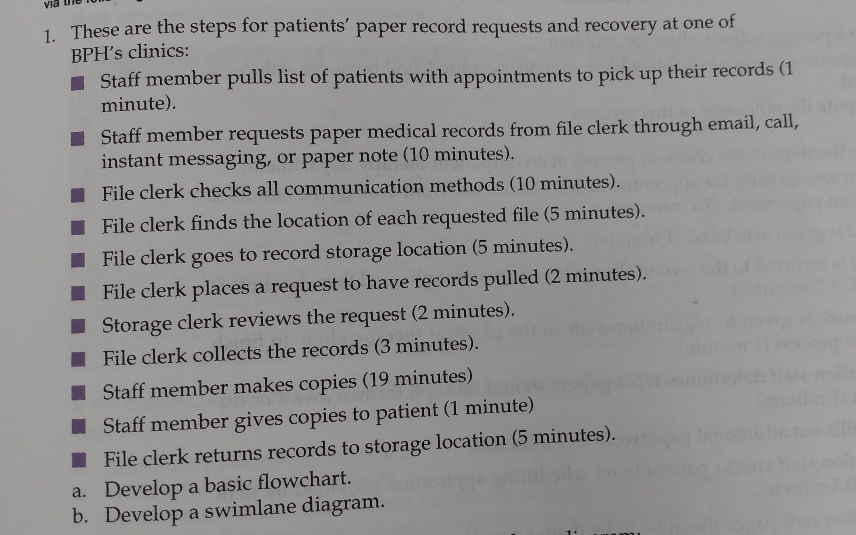 answer question 3 1. These are the steps for patients' paper record