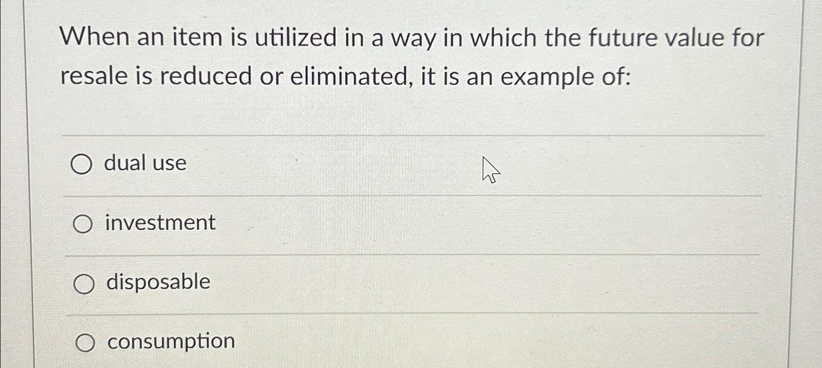  When an item is utilized in a way in which the