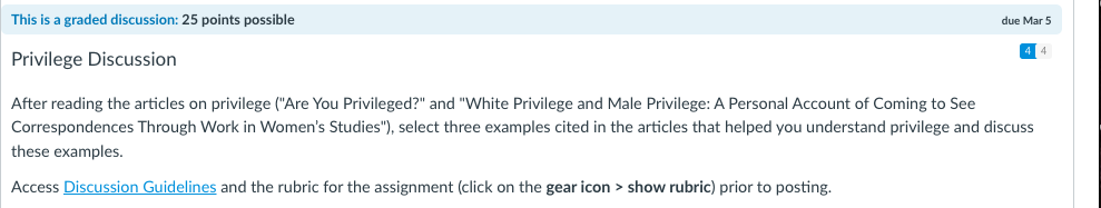 PLEASE HELP Privilege Discussion After reading the articles on privilege ("Are You