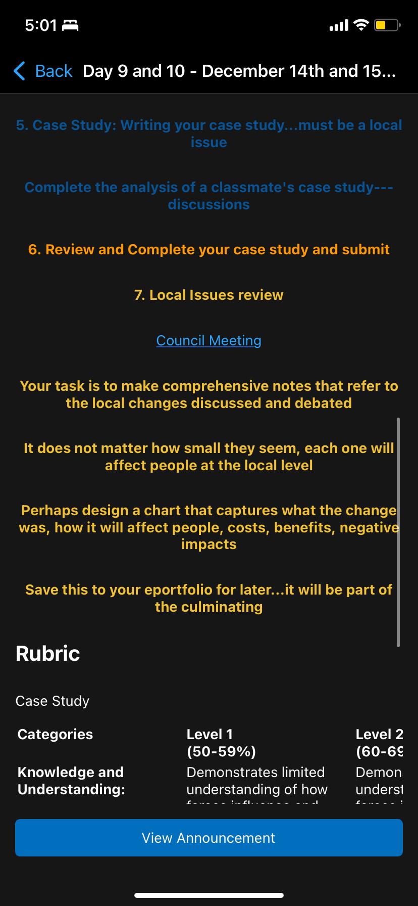  5:01 m all . Back Day 9 and 10- December 14th