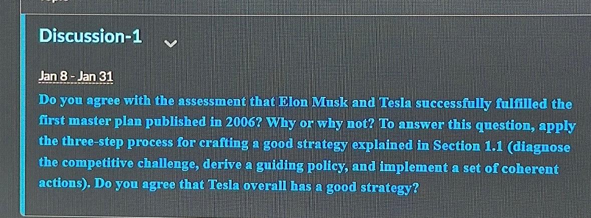  Discussion-1 Jan8-lan31 Do you agree with the assessment that Dion Musk