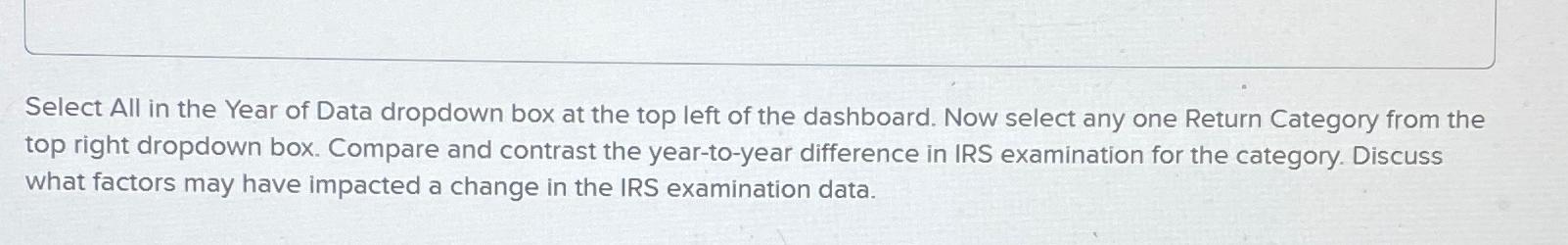  Select All in the Year of Data dropdown box at the
