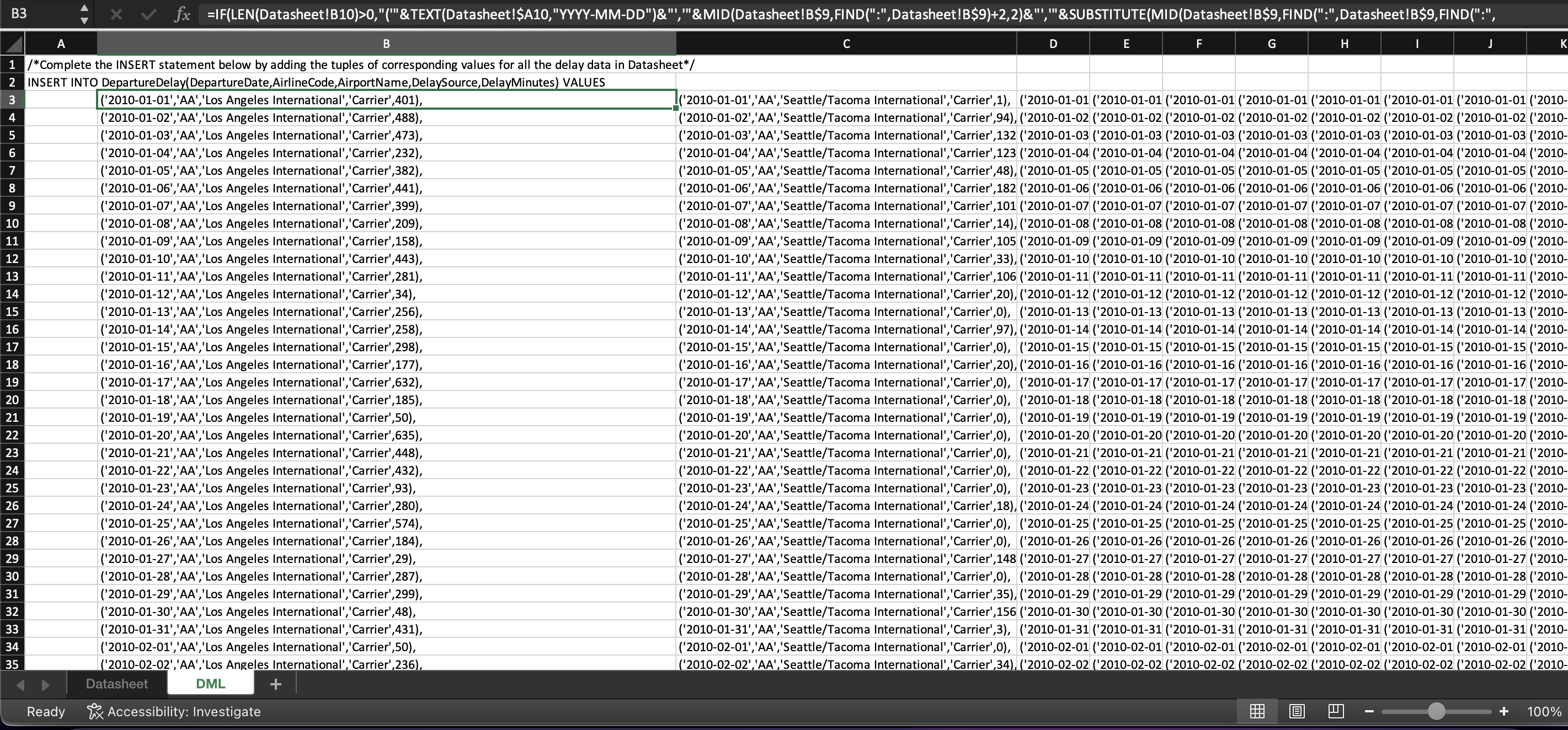 columns: State (TEXT data type and part of PK) EpiYear (INTEGER data
