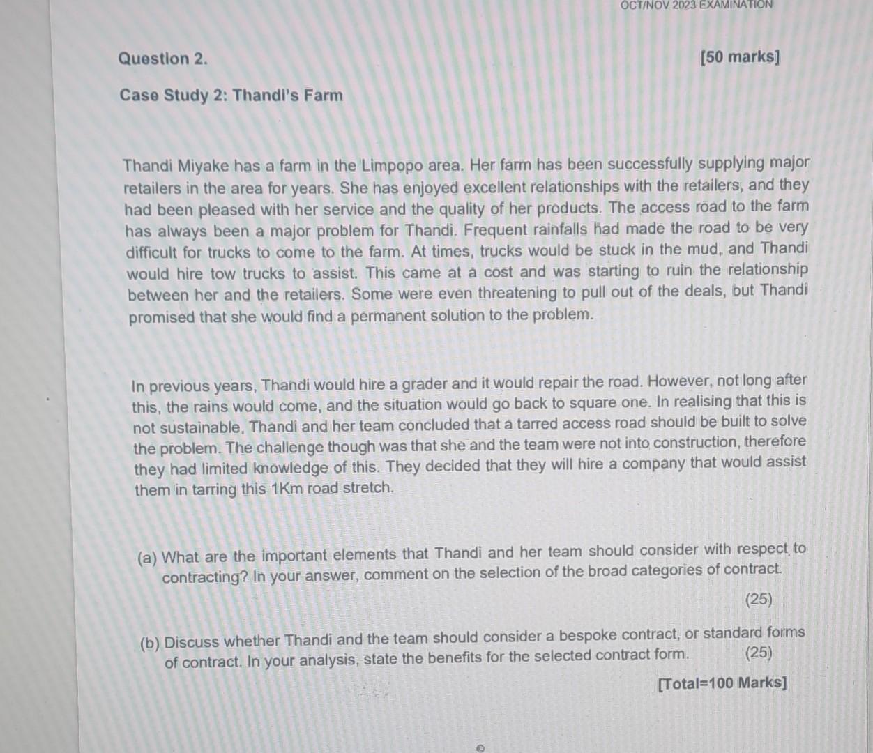 1. elements that Thandi and her team should consider with respect to