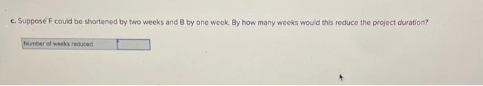 Determine the critical path. A-E-F-DA-E-G-C-DA-B-C-D b. How many weeks will the project