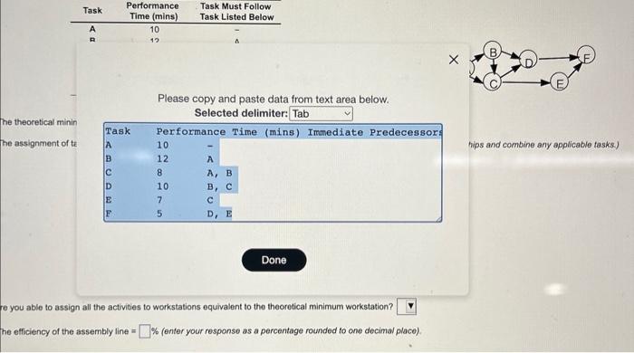  Please copy and paste data from text area below. Selected delimiter: