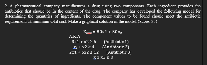  Operational Research Q #2 