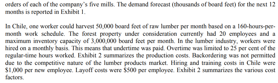 a chase policy, and a mixed policy that meet the forecasted demand