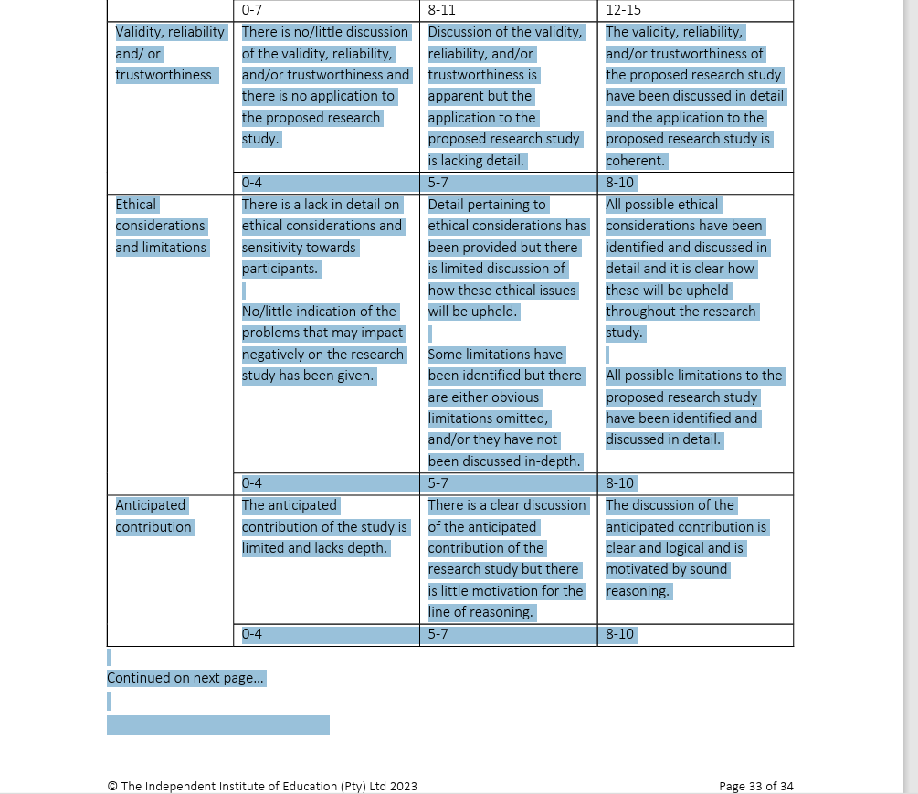  PLEASE Explain the validity, reliability and/or trustworthiness of the research LOOKING