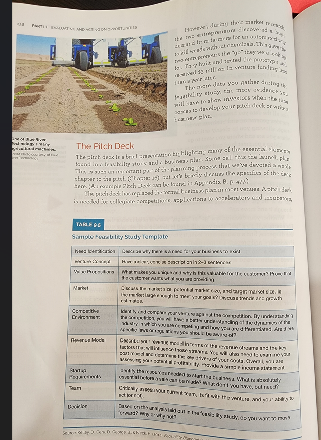 Please answer the questions in table 9.5 using a Food truck