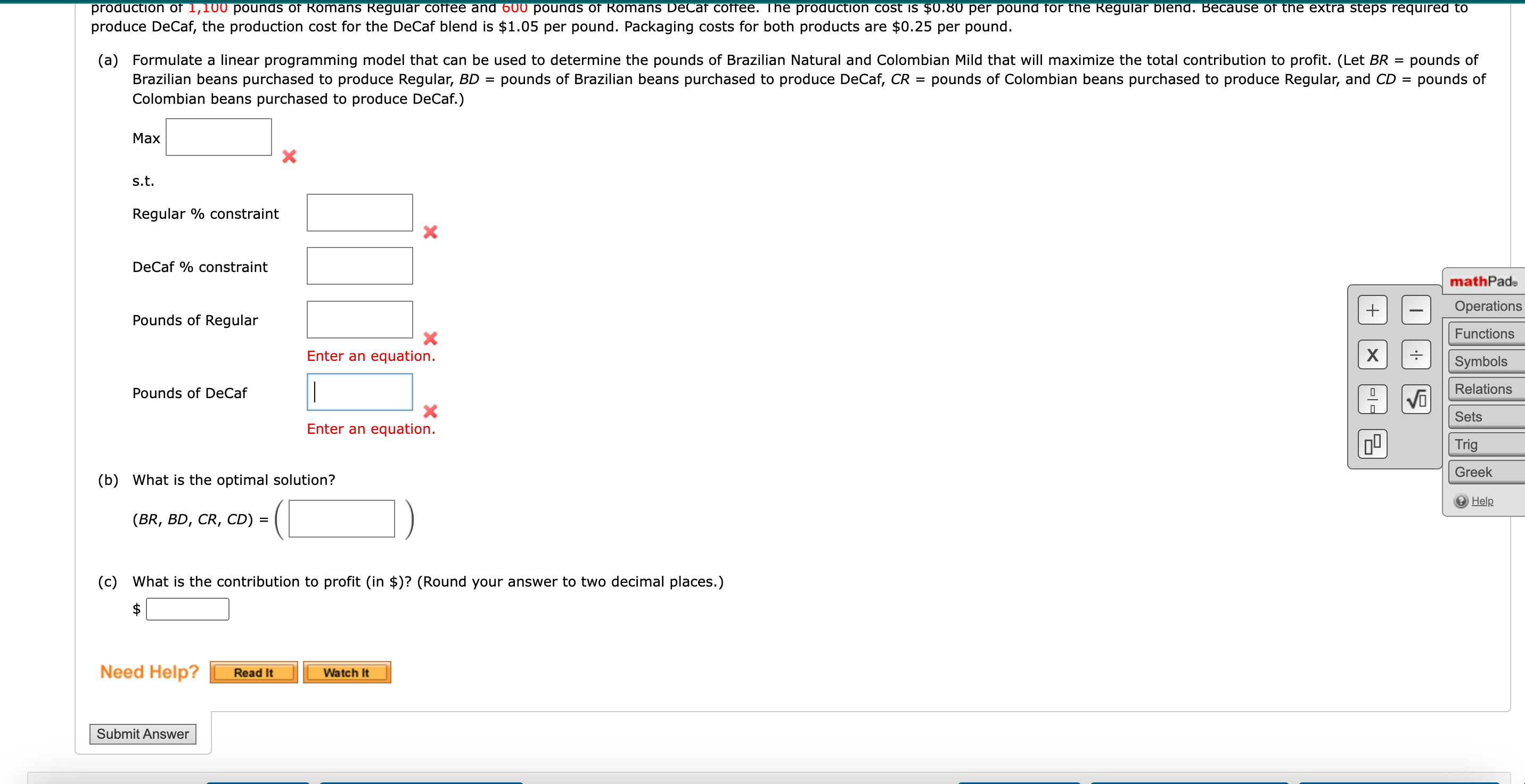 is $0.47 per pound for Brazilian Natural and $0.62 per pound for