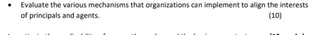 Evaluate the various mechanisms that organizations can implement to align the