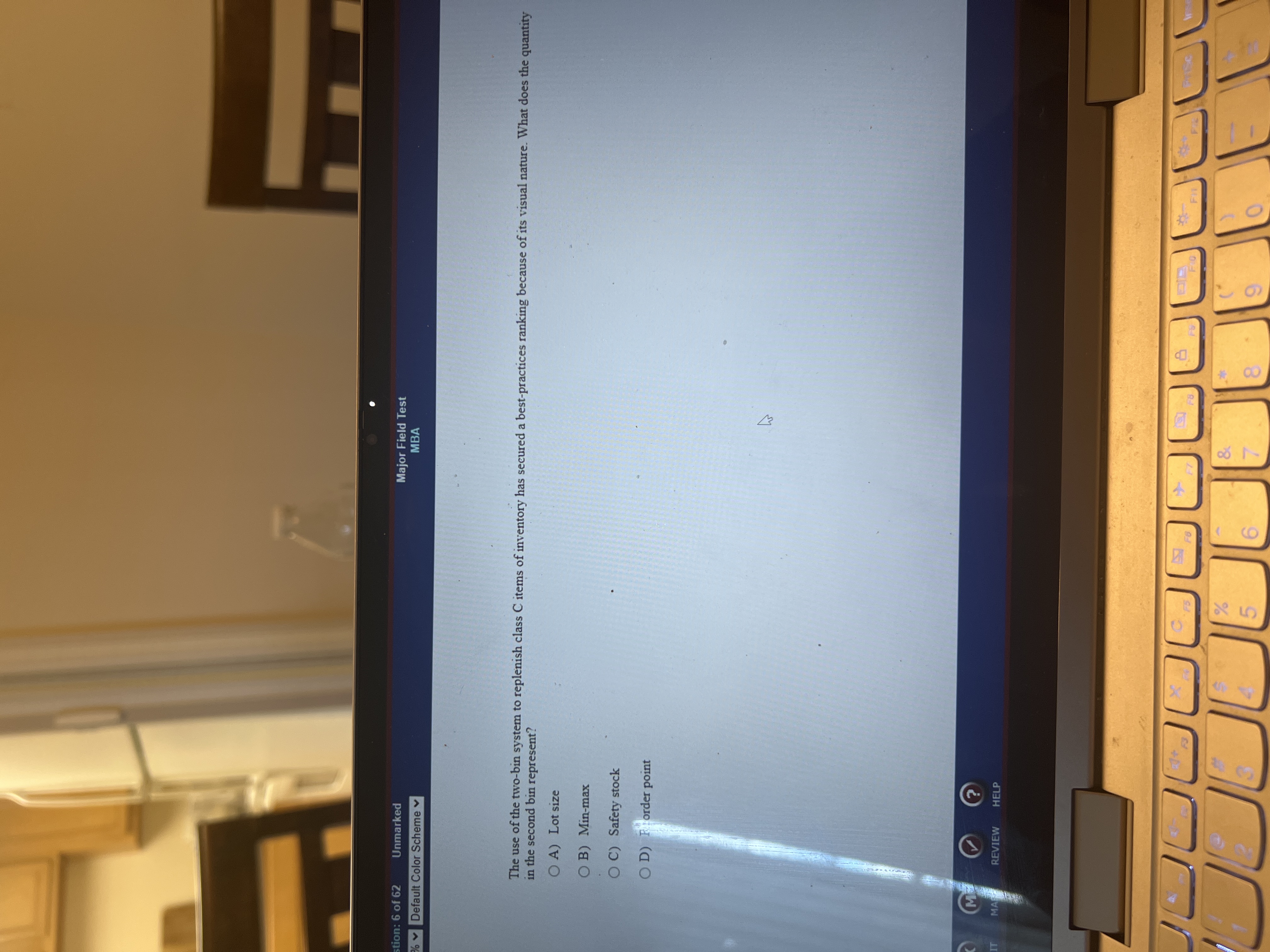  The use of the two-bin system to replenish class C items