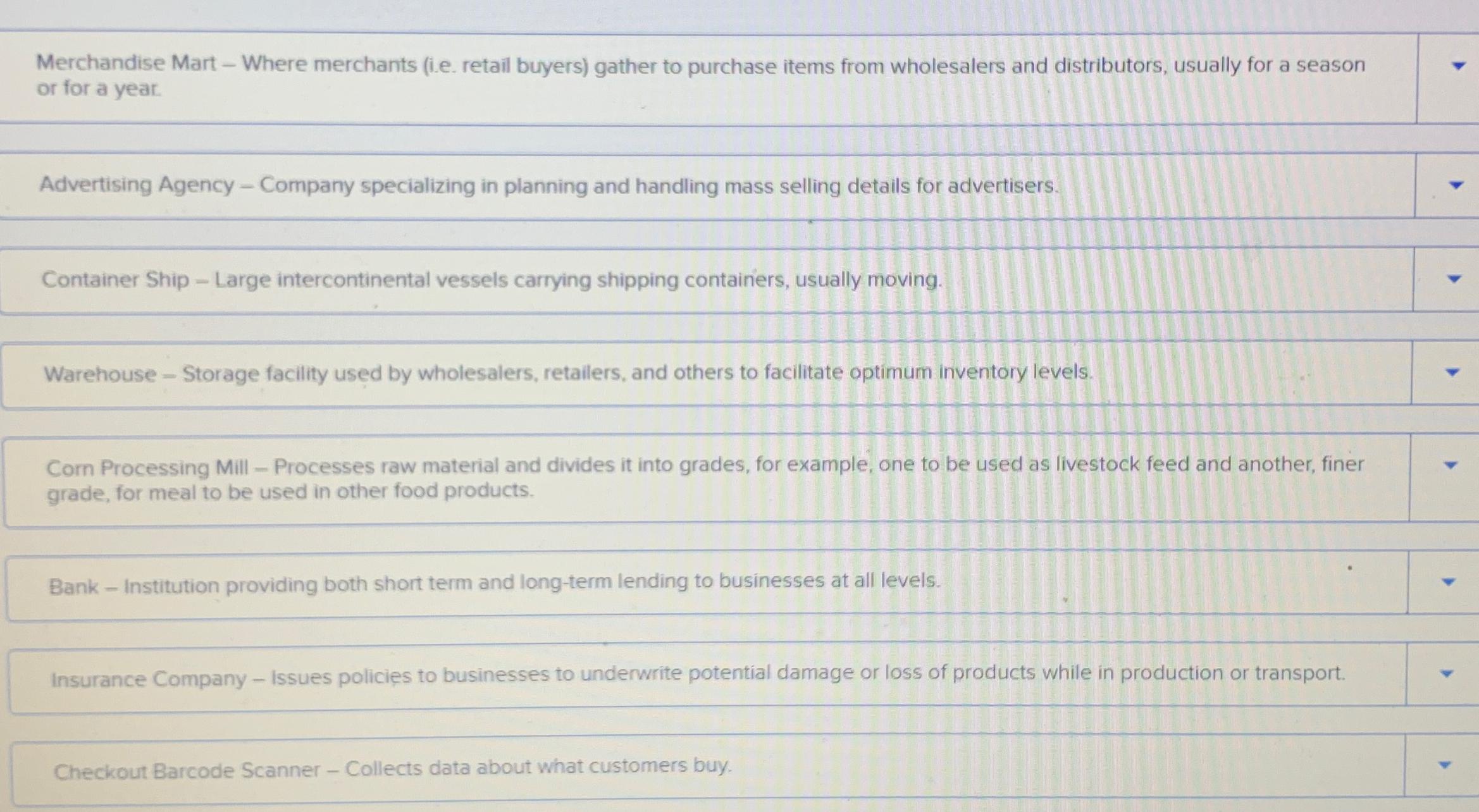  Merchandise Mart - Where merchants (i.e. retail buyers) gather to purchase
