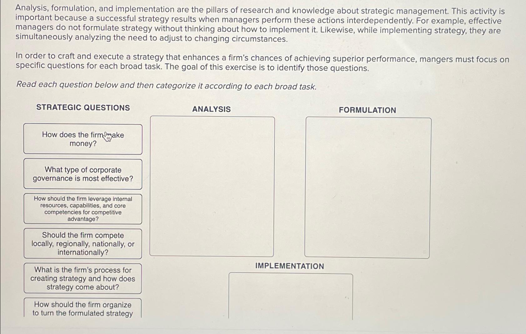 Analysis, formulation, and implementation are the pillars of research and knowledge