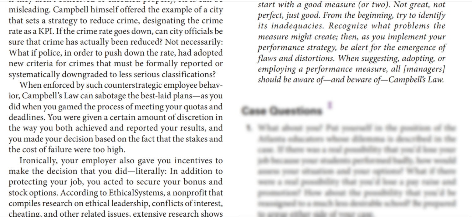 the penalties for not meeting the KPIs Describe any other pertinent facts